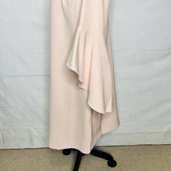 NWT Eloquii Long Bell Sleeve Shift Midi Dress Zip Back Light Pink Women Size 14 - Picture 6 of 8